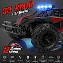 BLUEJAY Remote Control Car, 2.4GHz High Speed 33KM/H RC Cars Toys, 1:12 Monster RC Truck Off Road with LED Headlight and Rechargeable Battery Gifts for Adults Boys 8-12