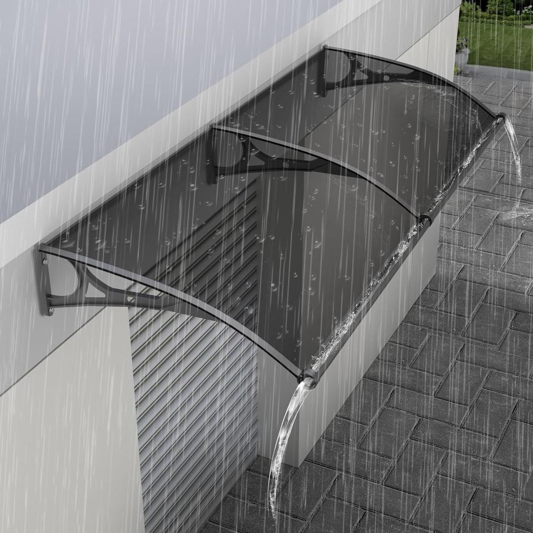 Window Door Patio Awning Door Awnings Exterior Rain and Snow Aluminum Alloy Bracket, Strong Load-Bearing Capacity, Long Service Life, Suitable for Patios, Deck Doors, Porches, Exterior Awnings, 60x60cm/24x24in