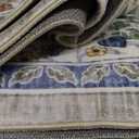 8x10 Area Rugs, Machine Washable Low Pile Floral Rugs for Living Room, Bedroom, Large Boho Area Rug with Non-Slip Backing for Dining Room(Beige Floral)