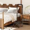 Height Adjustable Step Stool with Handle and Non-Skid Platform, Lightweight & Sturdy Standing Aid Support for Elderly, Seniors, Ideal for Bedside, Bathtub & Car Use, Holds up to 440 lbs (Black)