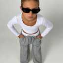 Tween Girl Clothes 2 Piece Ribbed Ruched Top and Wide Leg Pants Set Size 7-14 Years