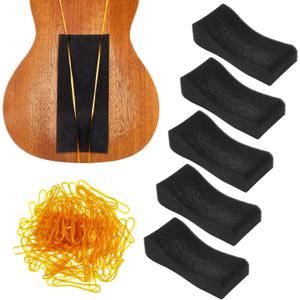 5 Pcs Soft Foam Violin Shoulder Rest - 3/4-1/2 Size, Yellow Rubber Bands for Concerts & Weddings