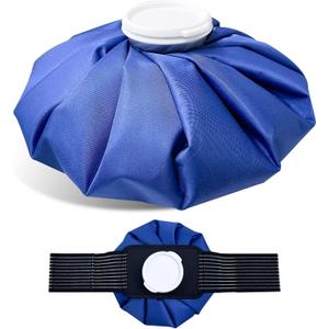 11" Large Ice Bag Pack with Wrap for Injuries, Upgrade Reusable Ice Packs, Effective Hot/Cold Therapy for Migraine, Shoulder, Neck, Knee Pain, No-Leak & Waterproof, Blue