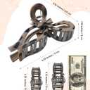 2 x 4 PCS Bow Hair Clips for Women Bow Claw Clip 5" Extra Large Hair Claw Clips for Thick and Long Hair Cute Bows Big Clip (1 Count (Pack of 4), 5" - Black + Leopard)