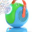 Joyfuture Bubble Machine, Automatic Bubbles Blower for Kids, Toddlers - 360 Rotation, 75 Adjustment, with Handle - Gifts Toys for Boys, Girls Age 1+ Year Old, Hallween, Outdoor, Birthday Party (Bule+green)
