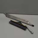 2 in 1 Floor Brush Scrubber with Long Handle Grout Brush 3 Poles 53.5'' New Upgrade Stiff Bristle Cleaning Scrub Brush with Squeegee 120Rotating Tile Brush for Cleaning Bathroom Glass Patio Kitchen (Green)