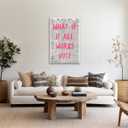 Retro Trendy Newspaper Canvas Wall Art Poster What If All Works Out Positive Affirmation Quote Pink Font For Home Bedroom Dorm Wall Decor12x18inch Unframed