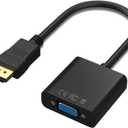 HDMI to VGA Adapter 1080P, HDMI Male to VGA Female Adapter with Audio and DC for Laptop,pc,Desktop,TVbox,Xbox,PS3,PS4 etc -Black