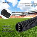 Pond Tubing 2 20ft- Black Corrugated Flexible PVC Hose, Kinkproof & Strong for Garden Ponds, Waterfall Sump Pump Pond Hose