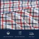 Nautica - Full Sheet Set, Cotton Percale Bedding Set, Crisp & Cool, Lightweight & Breathable (Boating Tattersall Red, Full)