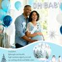 Baby It's Cold Outside Baby Shower Decorations, Blue Winter Snowflake Baby Shower Party Supplies Boy, Winter Wonderland Little Snowflake Is On The Way Balloon Garland Boxe Sash Baby Boy Shower Kit