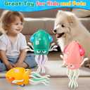 Electric Dancing Octopus Light Music Suitable for 6-12 Months Old Baby Toys, Kid Crawling Squid Toys Suitable for Toddler Tummy time, Birthday for 1 2 3 4 5 Year Old boy Girl (Yellow)