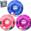 Snow Tube, 36 3Packs/4Packs Snowman Snow Tubes for Kids & Adults, Durable Cold-Resistant Inflatable Snow Sled, Sledding Heavy-Duty Hard Bottom & Handles, Perfect Family Snow Toys Xmas Gifts (blue, pink, purple)
