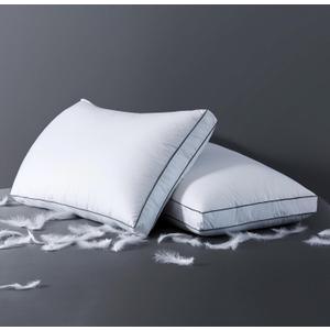 ELNIDO QUEEN Goose Feather Down Pillows King Size Set of 2Luxury Hotel Collection Bed Pillows for Sleeping Down Surrounded Pillows 2 Pack, Soft  Fluffy for Side, Back Sleepers 20x36 in