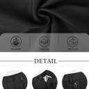 PLEPAN Men's Baggy Wide Leg Casual Shorts Pleated Dress Business Elastic Waist Summer Shorts with Pockets (Black, XL)