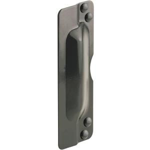 Prime-Line U 9504 Steel Latch Guard Plate Cover for Out-Swinging Doors, Bronze (Single Pack)