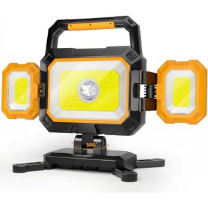 YZONI 40W Rechargeable Work Light, 4000LM Magnetic LED Work Light with 6 Modes, Battery Powered Portable Mechanic Lights with 360Rotate Foldable Design for Auto Car, Garage, Workshop