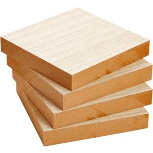 Bright Creations Unfinished MDF Wood Squares for Crafts, Wooden Blocks, 1 Inch Thick (6x6 in, 4 Pack) - Wood Blocks - Wooden Squares for Crafts
