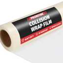 Crash Wrap Film 36-inch x 240-foot Roll 1 Pack Clear Plastic Protector, Self-Adhesive Plastic for Auto Collision, Weather, Dust Protection, Broken Windows Windshields (EXP 09/27/36)