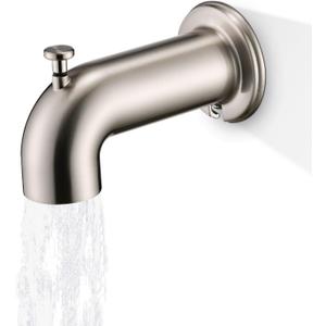 Slip-On Tub Spout with Diverter Long for Bathtub Spout, Fit for 1/2 Inch Slip Pipe, Brushed Nickel