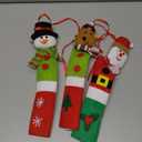 3 Piece Warm Christmas Snowman Handle Cover for Microwave Oven Refrigerator Dishwasher Cabinet Kitchen Appliance Decoration (Gloves-A)