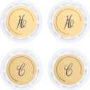 4pcs Hot and Cold Index Buttons Compatible with LDR/Delex/Peerless, Clear Acrylic Cold and Hot Water Knob Replacement for Kitchen Bathroom Shower Sink Faucet Cap Handle(Gold)