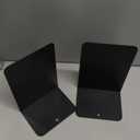 VFINE Bookends 1 Pair, Black Metal Book Ends, Heavy Bookends for Shelves, Book Stopper for Heavy Books, Book Organizer for Home Office School Supplies