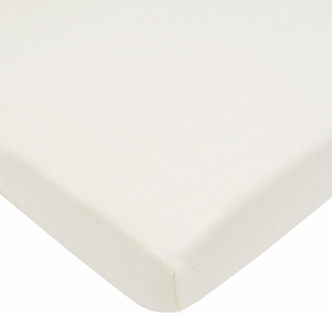 American Baby Company 100% Natural Cotton Fitted Mini Crib Sheet 38" x 24" - Soft & Breathable Small Nesting Portable Crib Sheet, Fits Pack N Play Mattresses, Ivory, for Boys & Girls