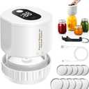 Mason jar Vacuum Sealer, Electric Mason Jar Vacuum Sealer Kit for Wide Mouth & Regular Mouth Mason Jars,for Food Storage and Fermentation (White)