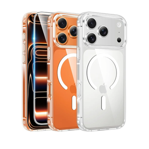 FNTCASE for iPhone 17 Pro-Max Case: Clear Magnetic Phone Cases with Screen Protector Compatible with Magsafe Slim Anti Yellowing Rugged Shockproof Protective Transparent Cell Cover (A-Clear)