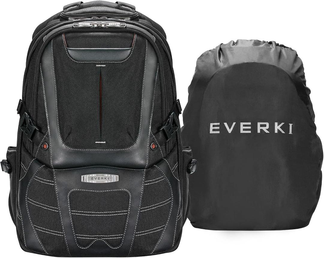 EVERKI Concept 2 Professional Laptop Backpack – Travel Backpack for Men, Laptop Bag Fits 17.3-Inch – 30L Durable Business Back Pack with Ballistic Nylon & Leather – Black (EKP133B)