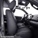 LUCKYMAN CLUB Tacoma Custom Fit Seat Covers for 2016-2023 Tacoma Crew Cab with Faux Leather (Black)
