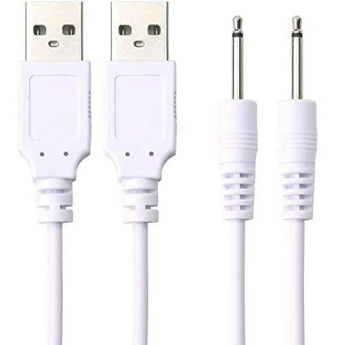 2 Pack Wand Charger Replacement DC Charging Cable Set Compatible,Compatible with 2.5mm Wand Vibrating Massager Charger Beauty Instrument USB Charger Cords