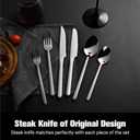 KINGSTONE 36-Piece Silverware Set with Steak Knives, Flatware Set for 6, Stainless Steel Tableware Cutlery Set for Home Restaurant, Mirror Finish, Modern Design