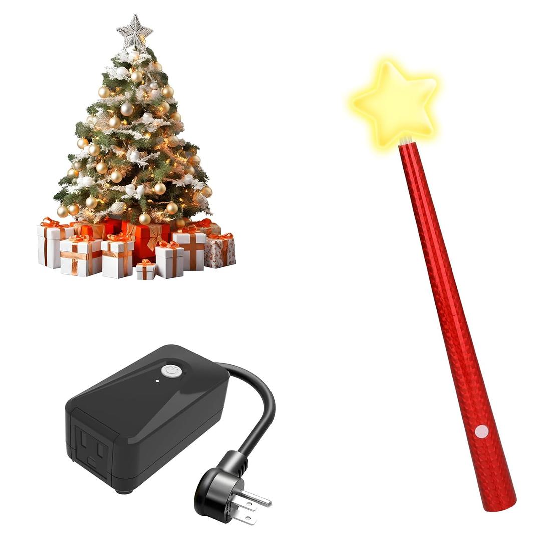 Christmas Tree Remote Control Outlet Christmas Tree Lights Remote with Music for Christmas Decorative String Lights Ideal Christmas Lights Switch Gift for Halloween Thanksgiving Christmas Party (Red)