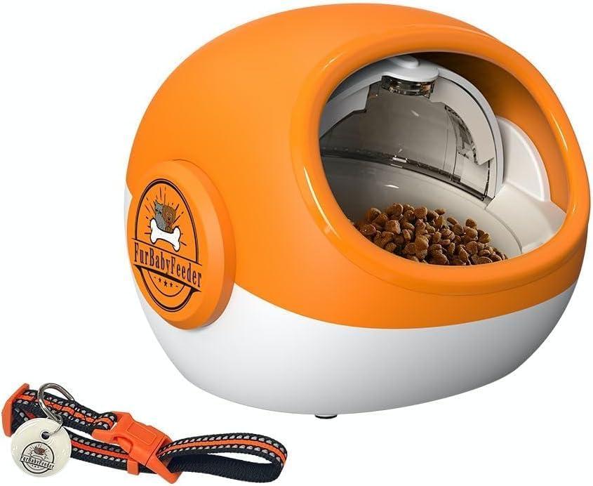 Sphere Automatic Cat Feeder - Smart RFID Cat Food Dispenser with Collar Sensor - Suitable for Both Wet and Dry Food - LCD Menu - Enclosed & Locking Doors - Multi-Pet