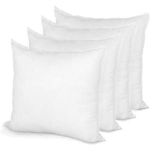 Hometex Throw Pillow Insert 16" x 16" Polyester Filled Standard Cover (4 Pack)