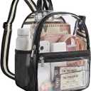 Missnine Small Clear Backpack for Stadium Events Anti-theft Mini Clear Bag for Sport Event Concert