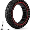 HAONAIMO 10 Inches x 2.5 Solid E Scooter Tires - Replacement Wheels 60/70-6.5 for Ninebot Max G30/G30D/G30E/G30LP - Electric Scooter Rubber Tires - RED