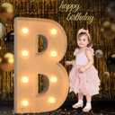 Marquee Light Up Letters, 3FT Large Letters for Party Decorations, Marquee Numbers, Mosaic Balloon Frame, Baby Letters for Baby Shower Birthday Wedding Engagement Party, Pre-Cut Foamboard Letter B