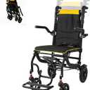Transport Wheelchairs Lightweight Foldable Only 19lb,Transport Chair with Telescopic Handle,Adjustable Backrest Height,Honeycomb Rear Wheels,Bold Tube,Transport Chair for Seniors, Up to 220lbs
