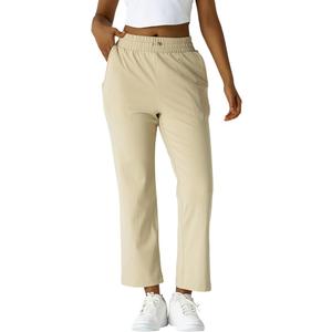 Women's Moisture-Wicking Crop Flare Pants - Shock cord Waist, Compressive Fabric & Side Pockets | Yoga, Fitness, Daily Use, XL