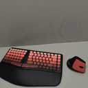 Ergonomic Wireless Keyboard and Mouse Set Wireless Keyboard Silent Mice Set with Wrist Rest for Computer, Laptop, PC, Mac, Windows Black Pink