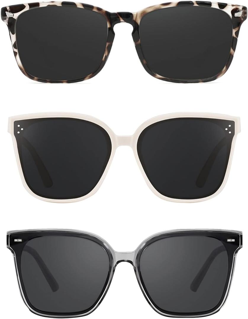 TIJN Polarized Sunglasses Women Men Oversized,UV Protection Sun Glasses Trendy Style,Large Square Shades,Big Frame Shady Rays