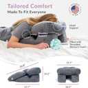 Zomaple Face Down Pillow After Eye Surgery  Memory Foam, Washable Cover, & Ventilated Design  Facedown Pillow for Sleeping, BBL Equipment, Retinal & Vitrectomy Recovery (Grey)