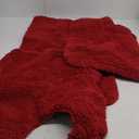 wyewye Bathroom Rugs Set 3 Piece, Soft Absorbent Microfiber Bath Rugs and U-Shaped Contour Toilet Rug Area Rug Set for Bathroom,Bedroom, Home Decor Accessories, Non-Slip Bath Rugs, Red (3 pcs 24 "x17"+32 "x20"+24 "x20")
