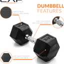 CAP Barbell Coated Hex Dumbbell Weight - Single | 35 lbs 