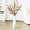 White Ceramic Vase, 18" Tall Vase for Floor Table Decorative Large Vases for Living Room Modern Home Decor Office Bedroom, Big Standing Flower Vase with Glossy Glaze