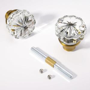 Glass Interior Door Knobs - Old Style Replacement, Vintage Crystal, Antique Mortise With Antique Brass Finish (1 Pack)
