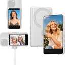 SYNCO M4 Magnetic Phone Vlog Selfie Monitor Screen, Wireless Back Camera Monitor for Live Stream TikTok, Compatible with iPhone & Android,4" 4K HD with 50m BT 5.4 Wireless, 3H Battery(White)